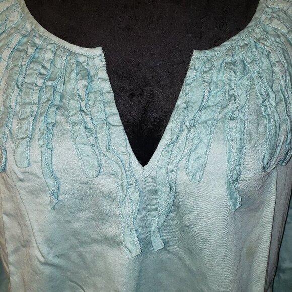 Talbots Silky Tunic V Neck Blouse with 3/4 Sleeves  - LP - Picture 2 of 5